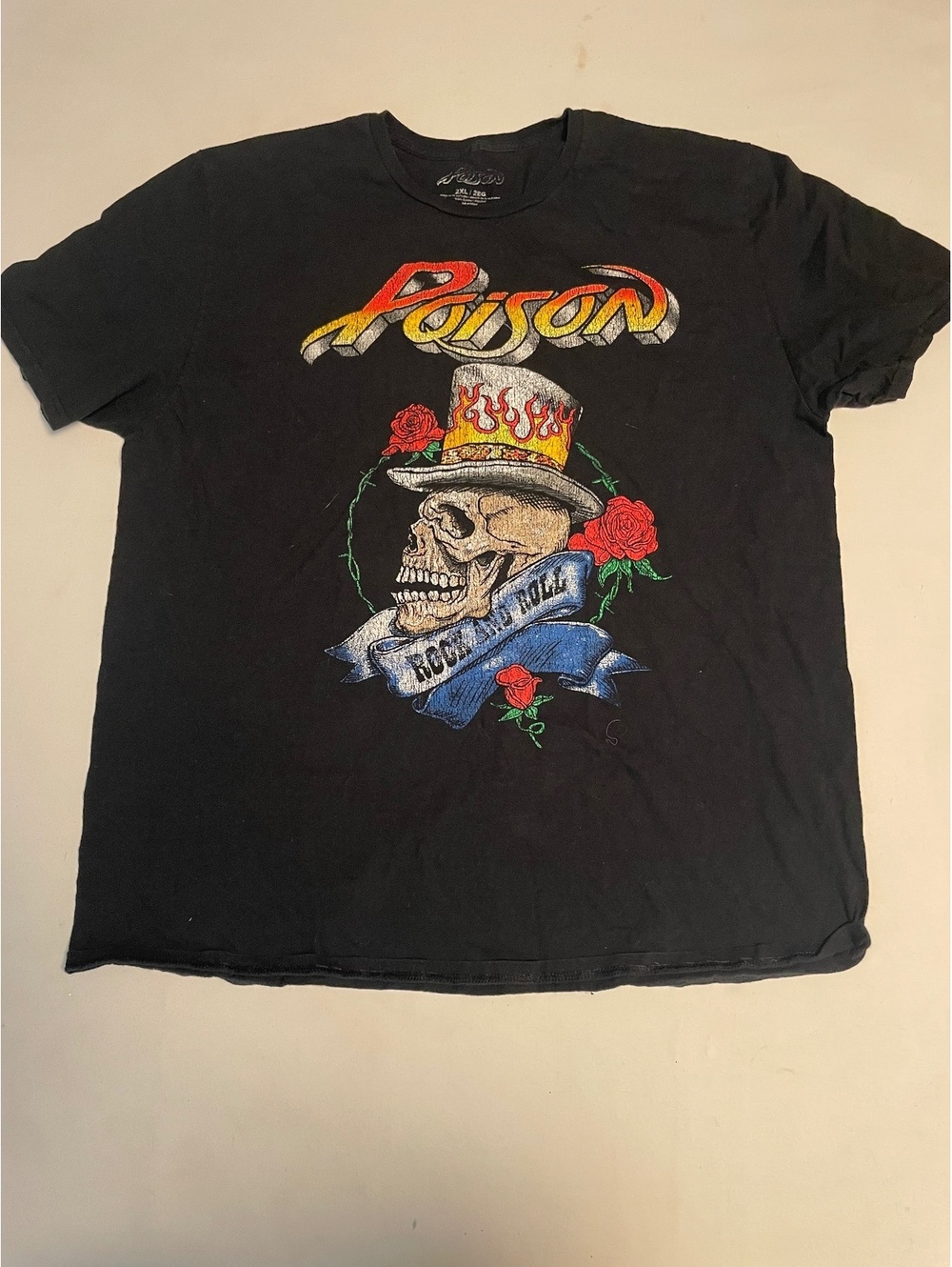 Poison Rock N Roll Graphic Band T-Shirt Size 2XL Black Cotton